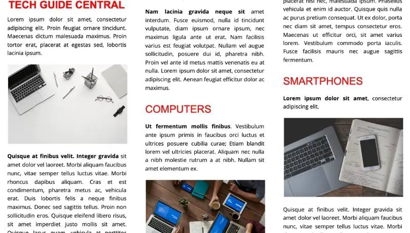 How to create a trifold brochure in Google Docs for business