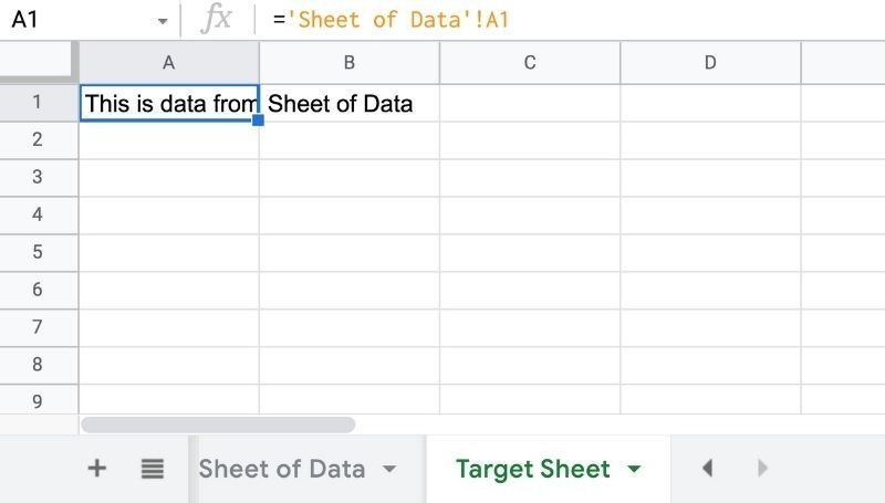 How to refer to data in the same file but different Google Sheet tabs