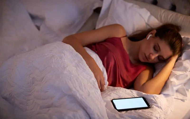 Wireless earbud sleeping