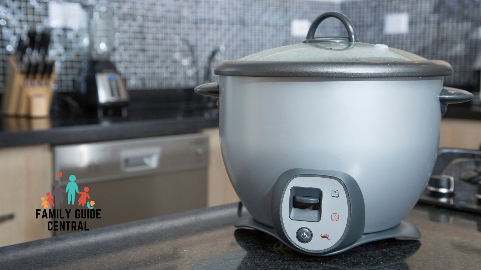 Dirty rice cooker next to dishwasher - familyguidecentral.com
