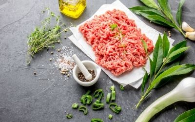 Ground meat from a blender