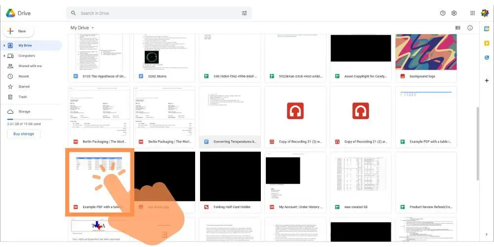 click on the pdf file now in your google drive - techguidecentral.com