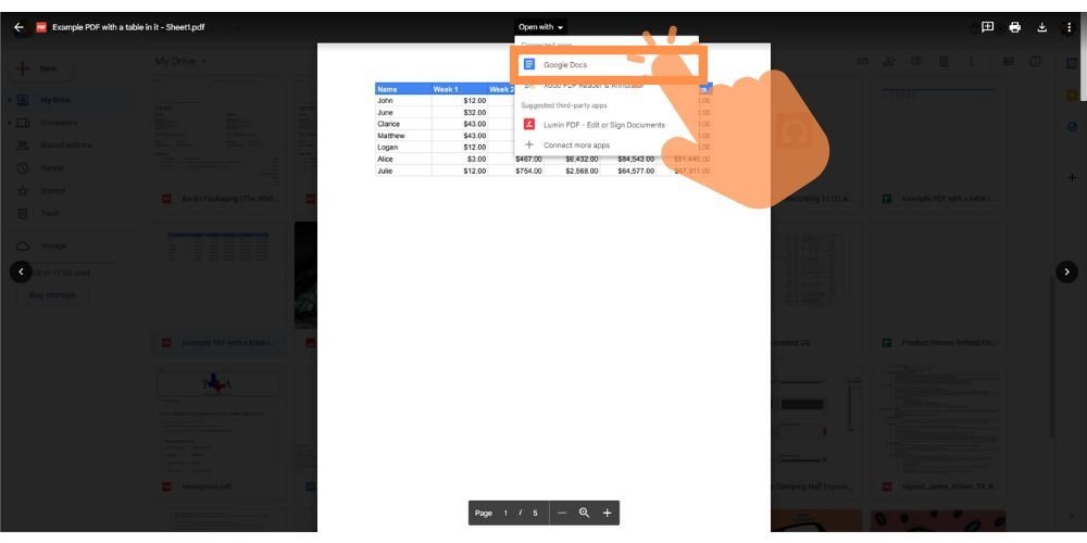 click open with google docs - techguidecentral.com
