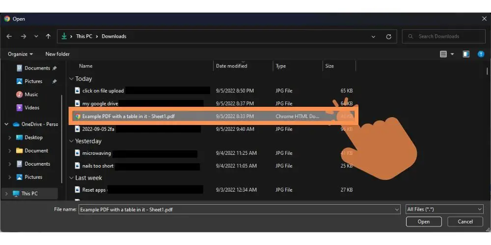 select pdf file in local drive - techguidecentral.com
