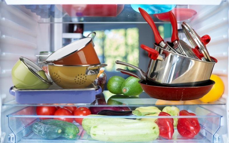 Storing pots and pans in the fridge - FamilyGuideCentral.com