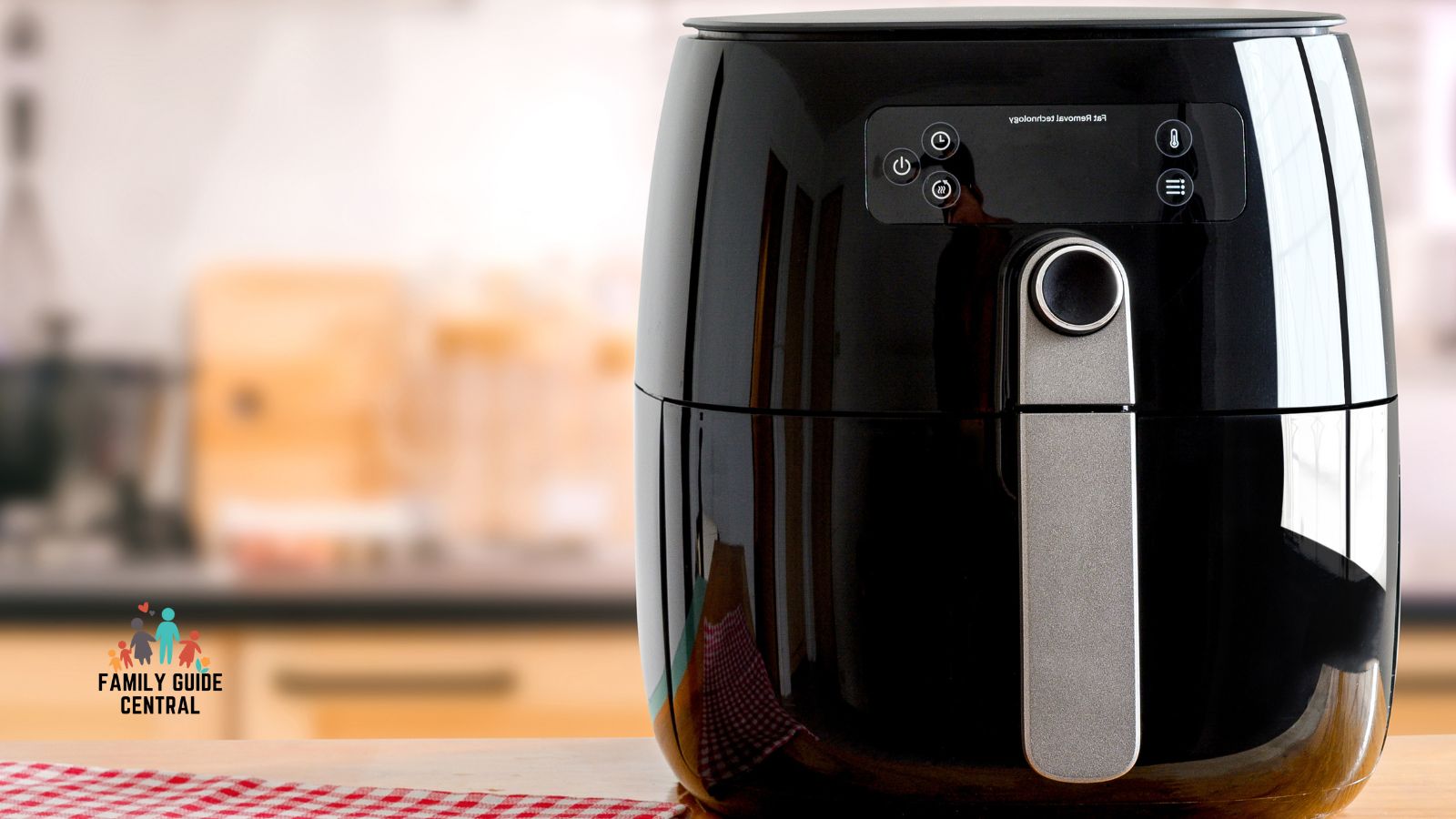 Air fryer in front of kitchen - familyguidecentral.com
