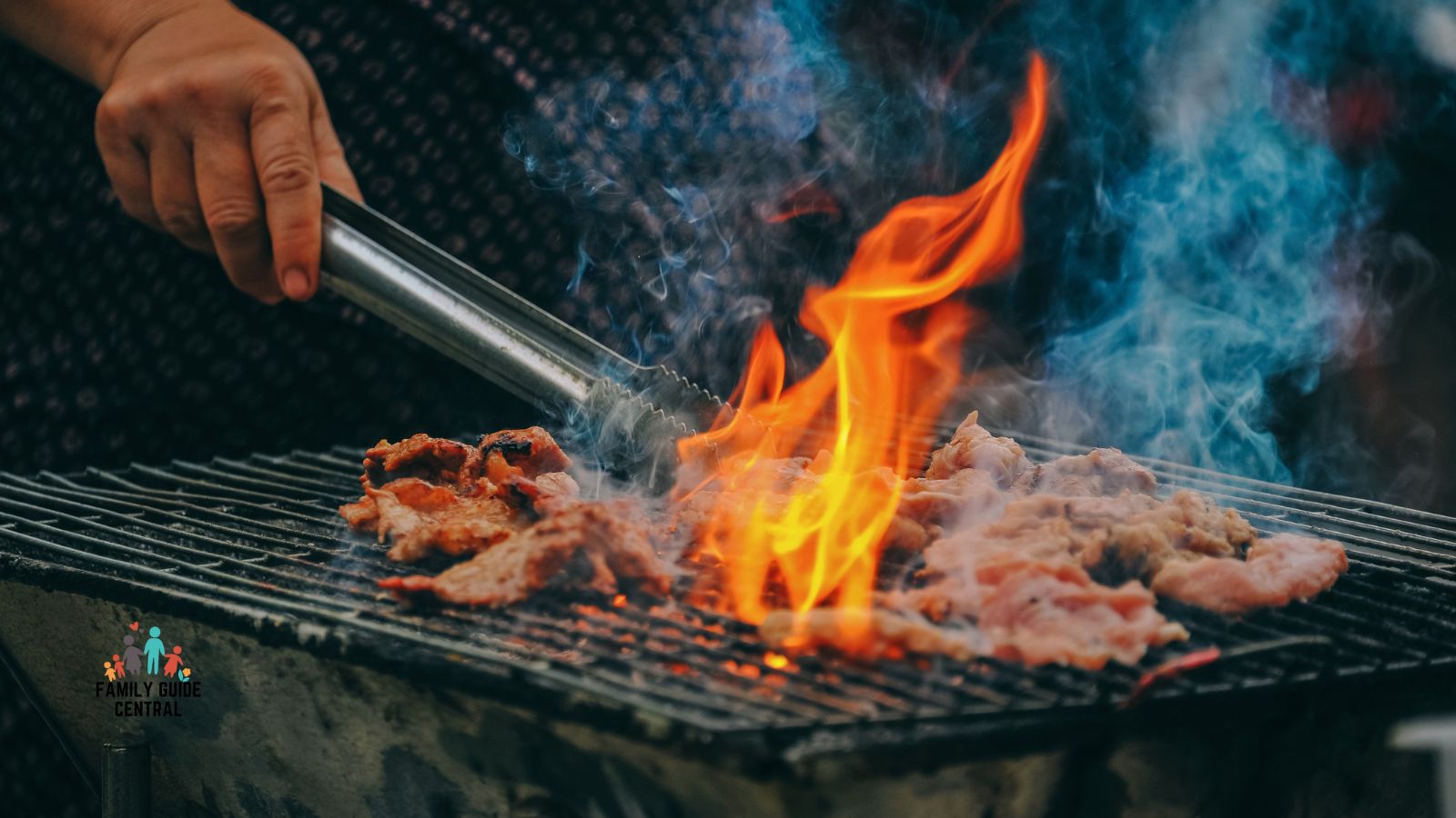 Man using kitchen tongs to barbecue - familyguidecentral.com