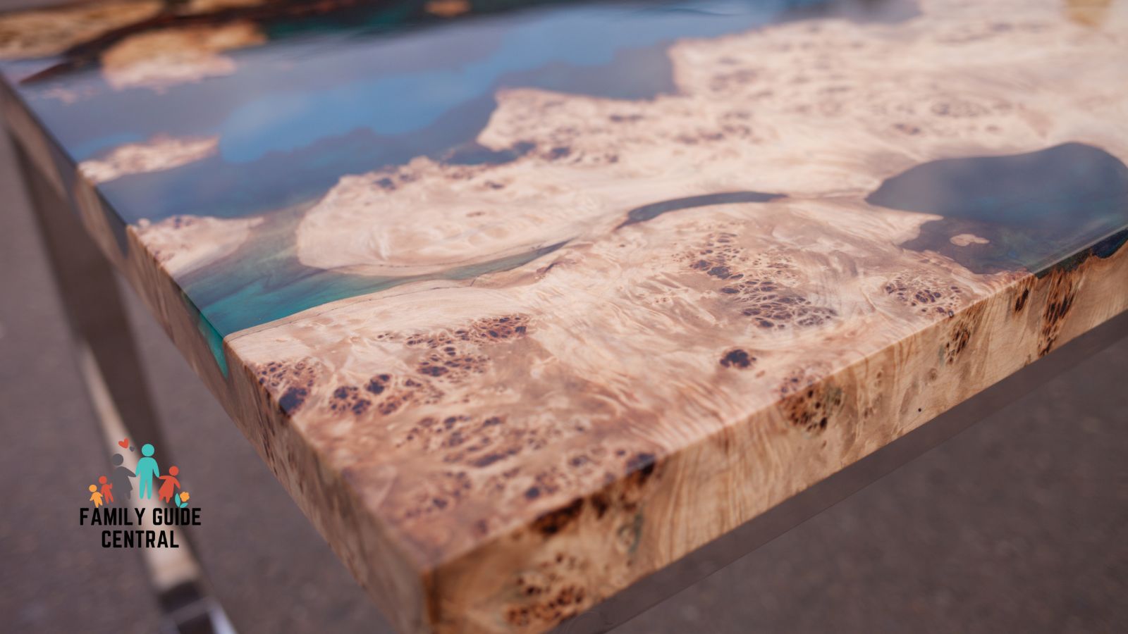 Custom dining table with epoxy design - familyguidecentral.com