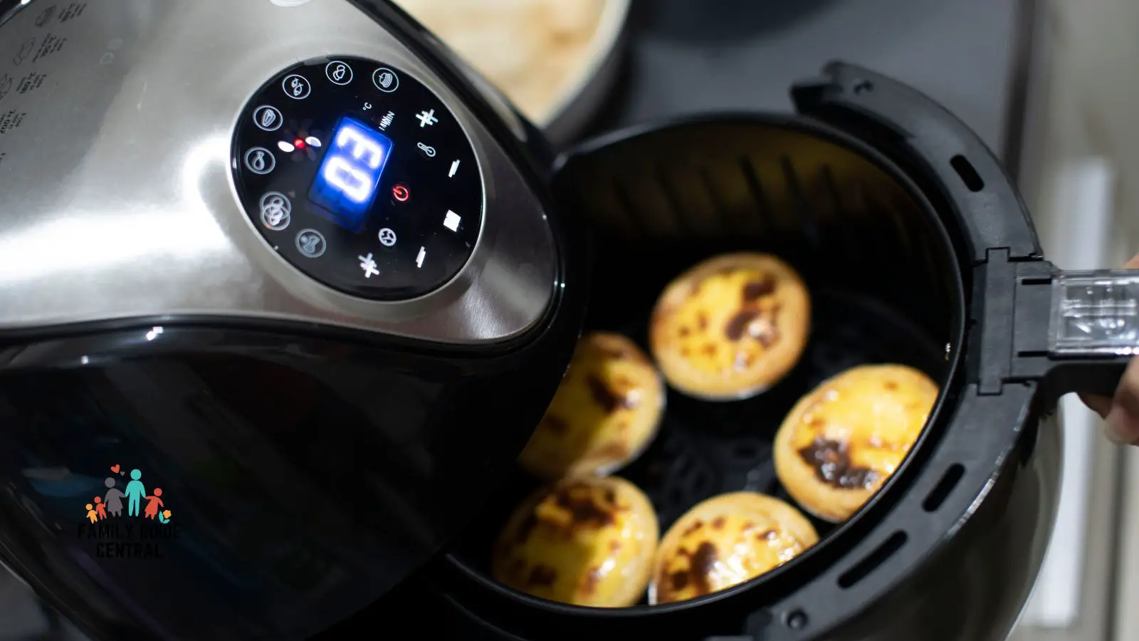 Air fryer opening up to either roasting or broiling - familyguidecentral.com
