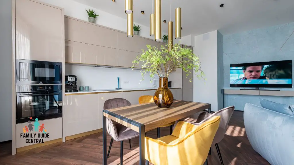 Dining table next to a tv - familyguidecentral.com