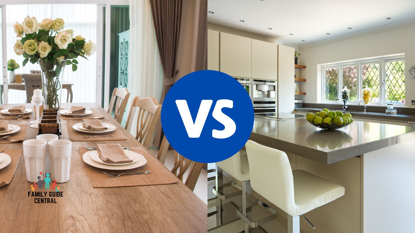 Dining table versus kitchen island - familyguidecentral.com