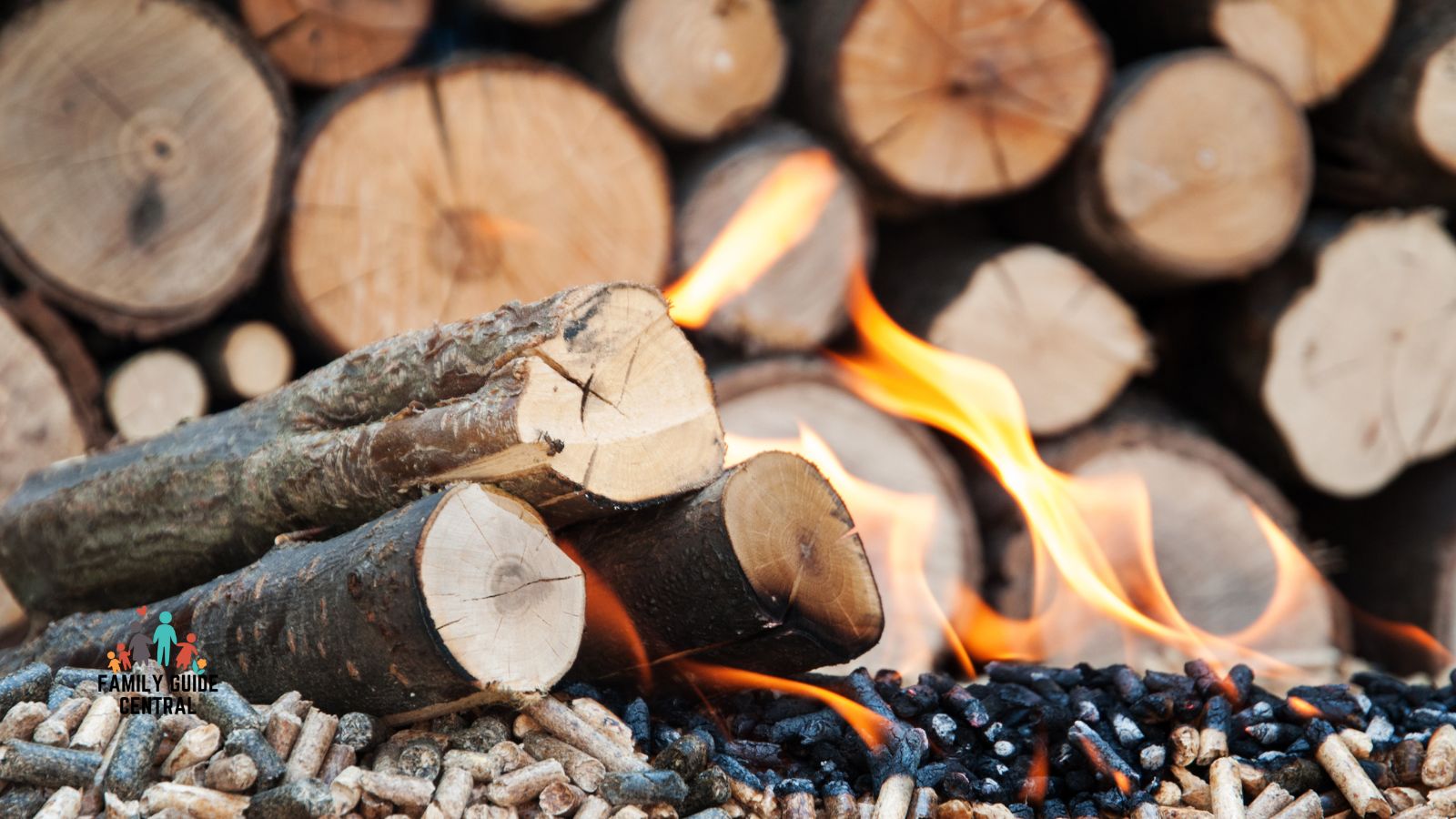 Wood being burned on top of pellets - familyguidecentral.com