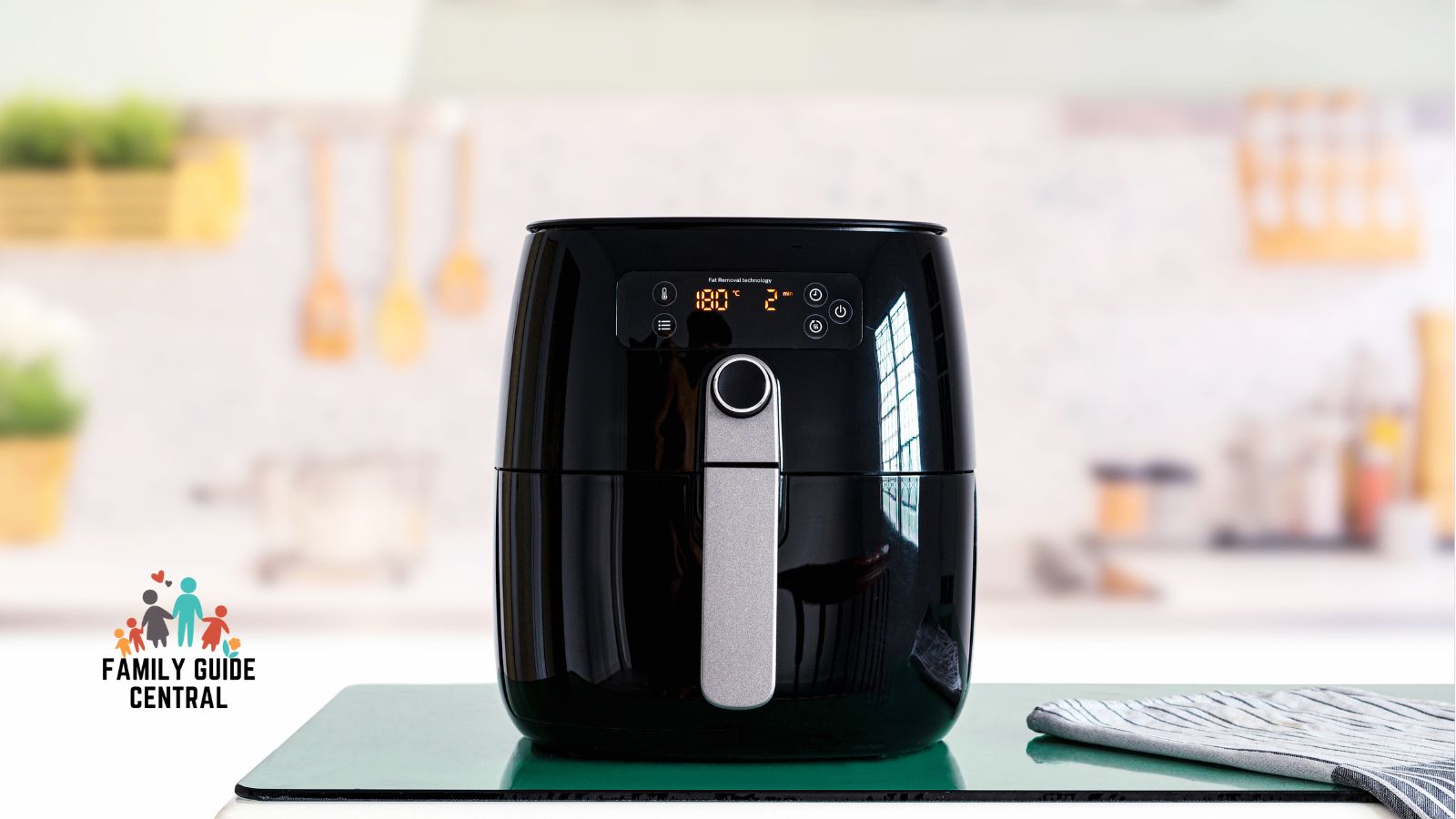 Air fryer on display in the middle - familyguidecentral.com