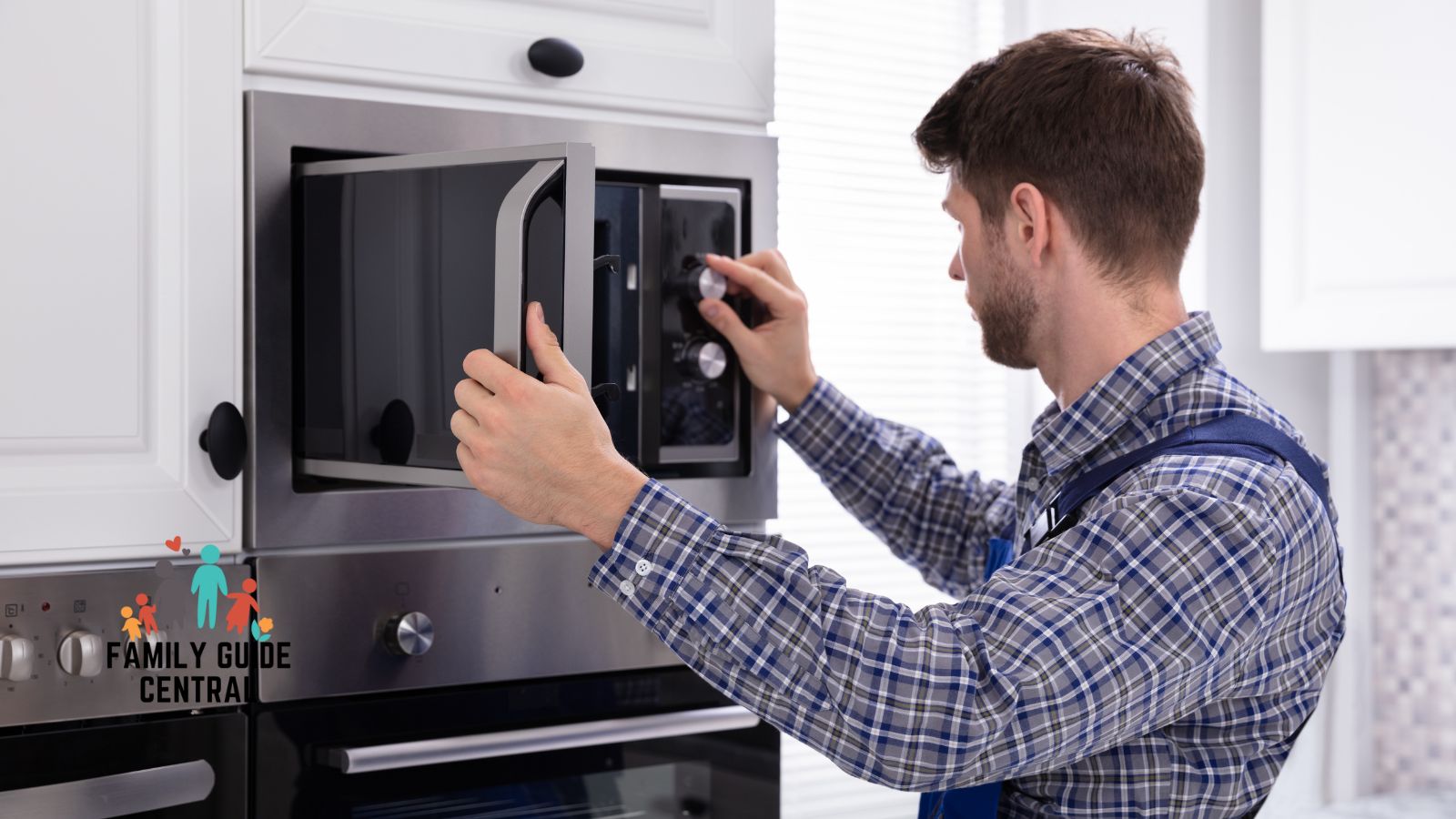 Man muting a microwave - familyguidecentral.com
